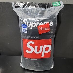 Supreme X Hanes Boxer Briefs 4Pk Sz XL Black